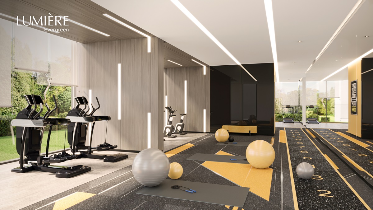 Lumiere Evergreen sở hữu phòng tập Gym hiện đại, lớn nhất dự án