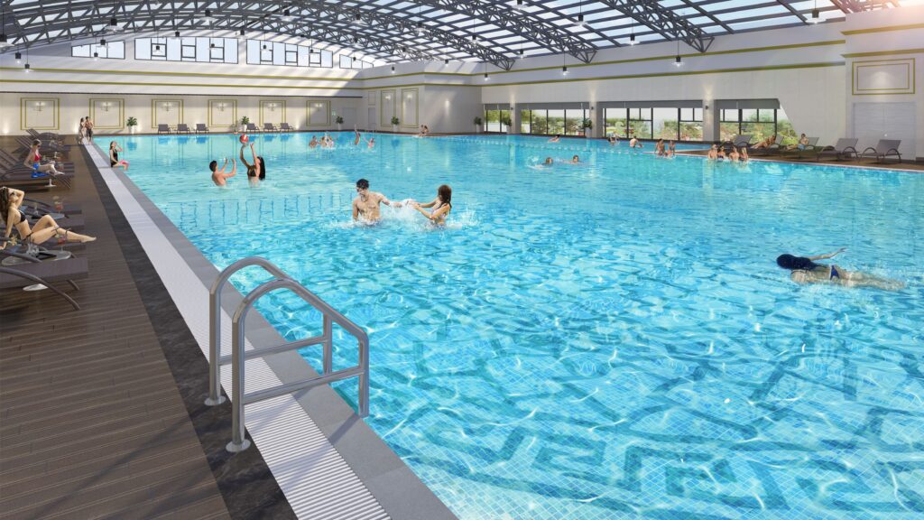 Bể bơi bốn mùa tại TTTM Vincom Megamall Vinhomes Smart City